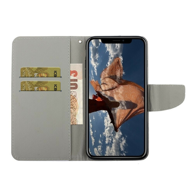 Housse iPhone 13 Pro Étoiles et Paillettes avec Lanière Housse iPhone 13 Pro Étoiles et Paillettes avec Lanière