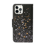 Housse iPhone 13 Pro Étoiles et Paillettes avec Lanière Housse iPhone 13 Pro Étoiles et Paillettes avec Lanière