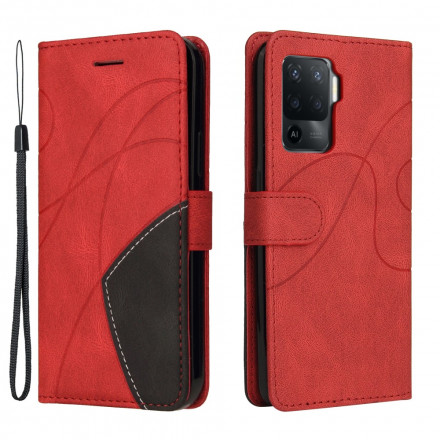 Housse Oppo A94 5G Simili Cuir Bicolore Signature Housse Oppo A94 5G Simili Cuir Bicolore Signature