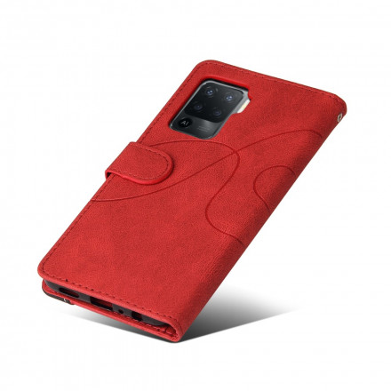 Housse Oppo A94 5G Simili Cuir Bicolore Signature Housse Oppo A94 5G Simili Cuir Bicolore Signature