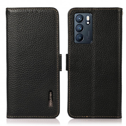 Housse Oppo Reno 6 5G Véritable Cuir Litchi KHAZNEH RFID Housse Oppo Reno 6 5G Véritable Cuir Litchi KHAZNEH RFID