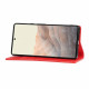 Flip Cover Google Pixel 6 Cuir Litchi Véritable à Lanière