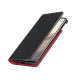 Flip Cover Google Pixel 6 Cuir Litchi Véritable à Lanière