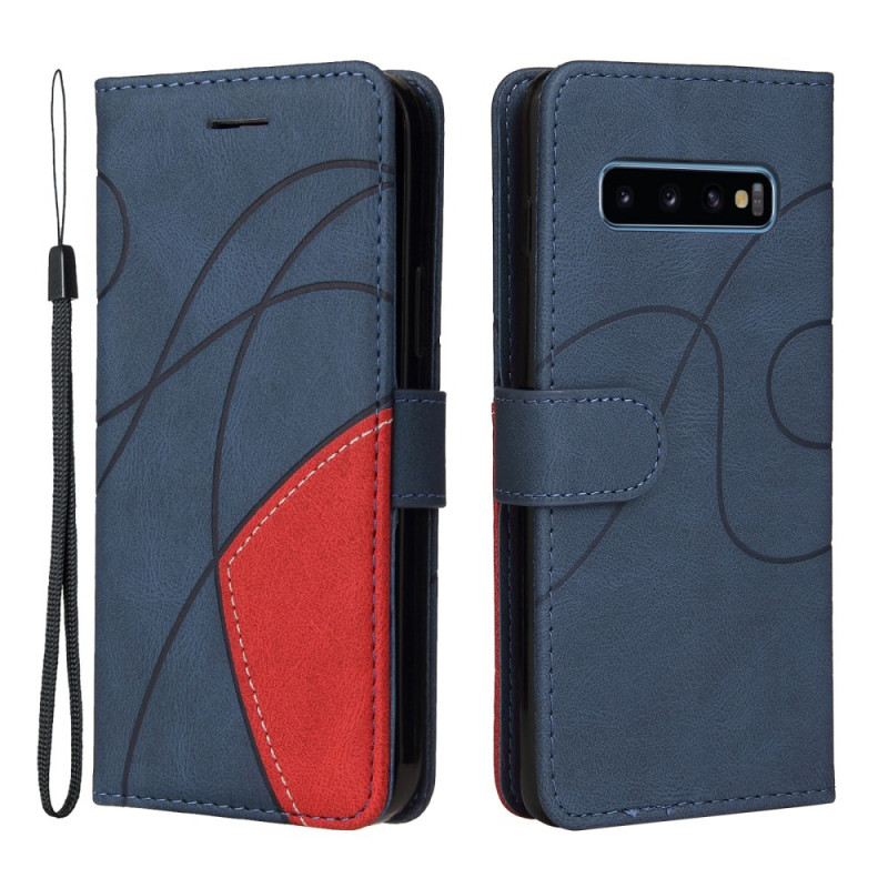 Housse Samsung Galaxy S10 Simili Cuir Bicolore Signature