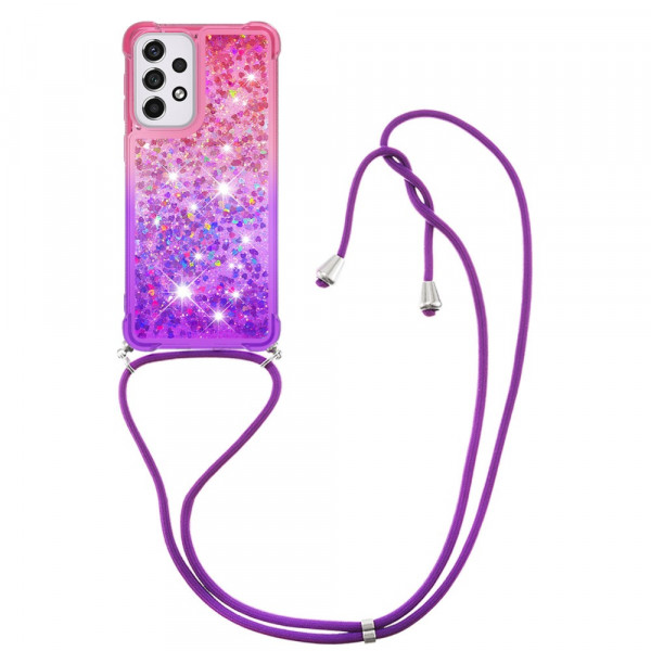 Coque Samsung Galaxy A33 5G à Cordon Silicone Paillettes