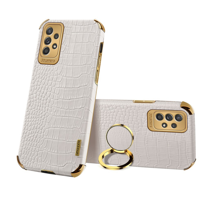 Coque Samsung Galaxy A33 5G Effet Peau de Crocodile Anneau-Support