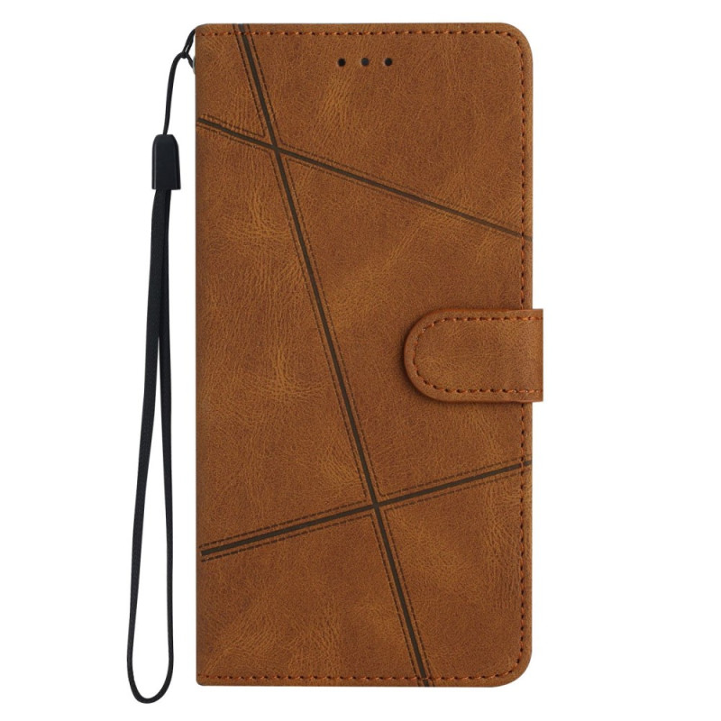 Housse Samsung Galaxy A04s Style Cuir Lignes à Lanière