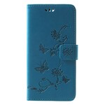 Housse Huawei Mate 10 Lite Papillons et Fleurs à Lanière