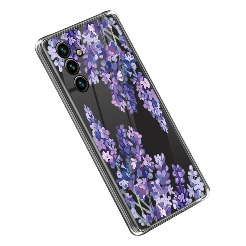Coque Samsung Galaxy A14 5G / A14 Transparente Fleurs Violettes