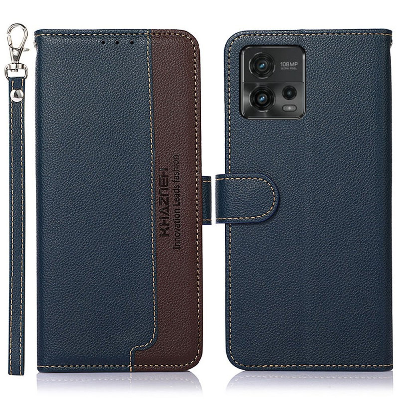Housse Moto G72 Style Litchi RFID KHAZNEH