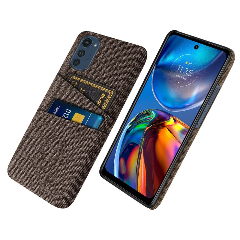 Coque Moto E32 Tissu Porte-Cartes
