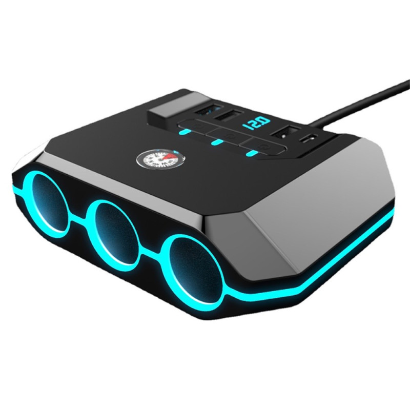 Chargeur pour Voiture et Multiplicateur d'Entrée d'Allume-Cigare