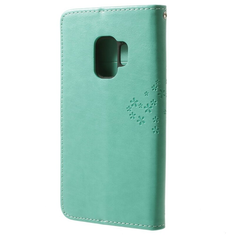 Housse Samsung Galaxy S9 Arbre et Hiboux à Lanière