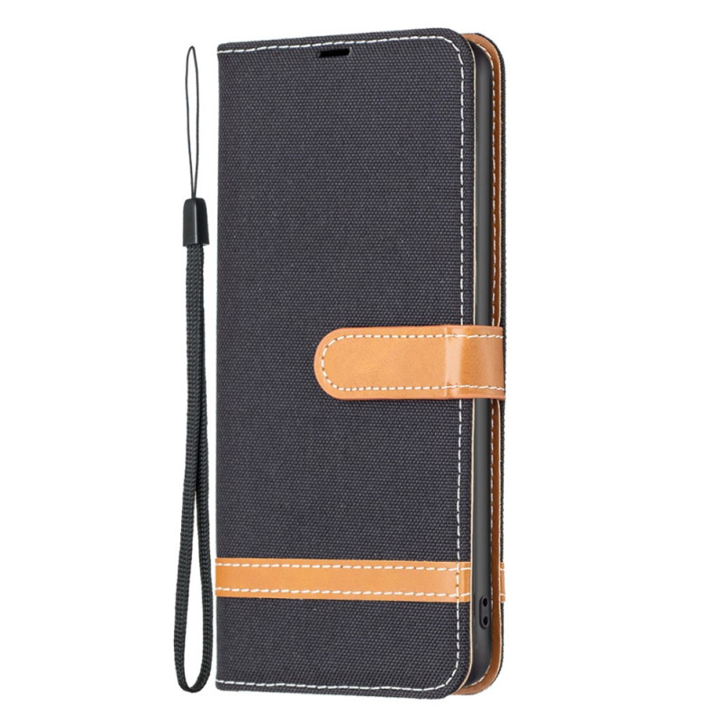 Housse Samsung Galaxy S23 FE Tissu et Effet Cuir à Lanière
