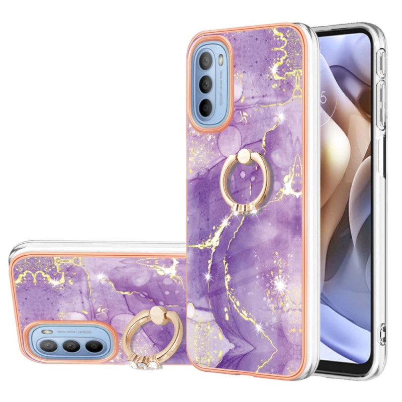 Coque Moto G51 5G Marbre Brillant avec Anneau