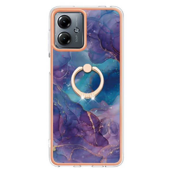Coque Moto G14 Anneau-Suport design Marbré