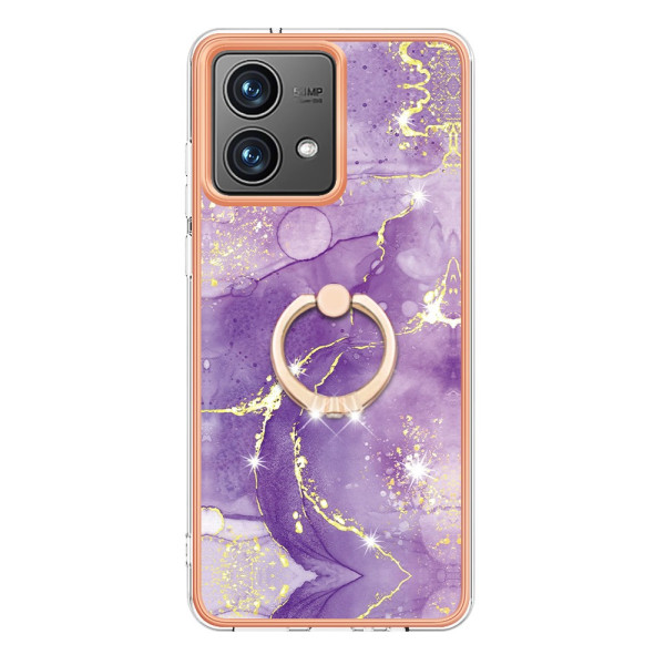 Coque Moto G84 5G Anneau-Support Marbre