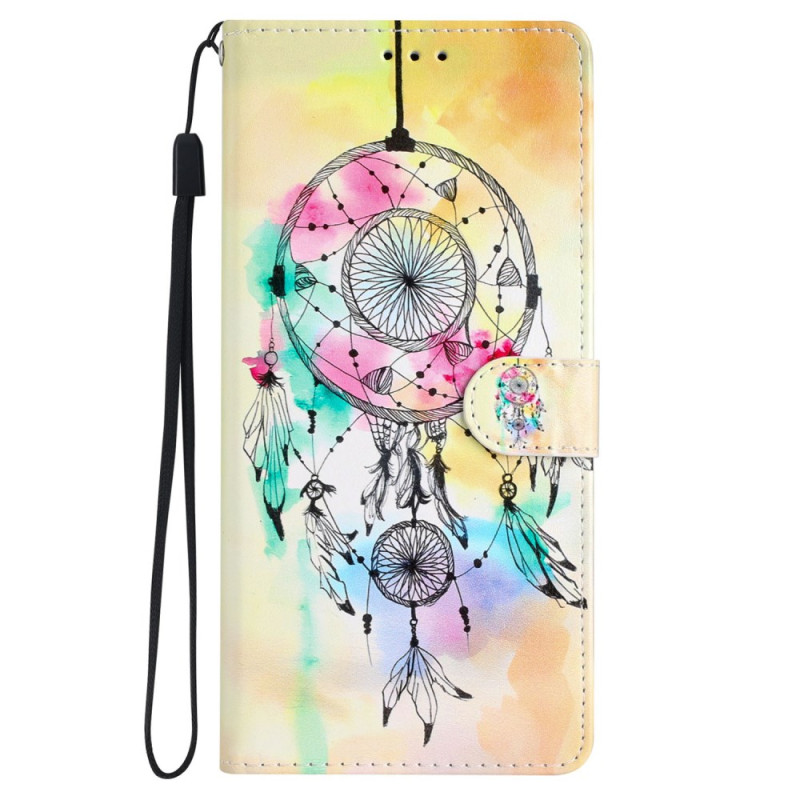 Housse Moto G54 5G Attrape-Rêves Aquarelle à Lanière