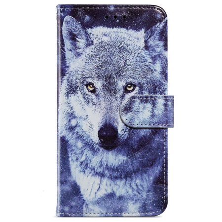 Housse Moto G54 5G Loup Blanc