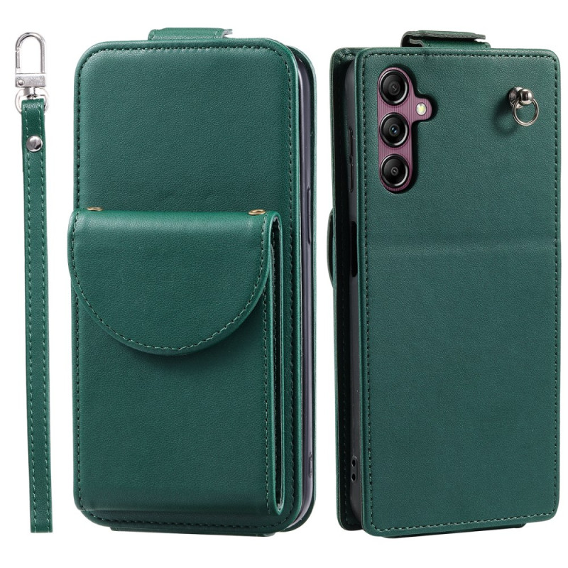 Coque Samsung Galaxy A05s Rabat Vertical Porte-Cartes et Lanière