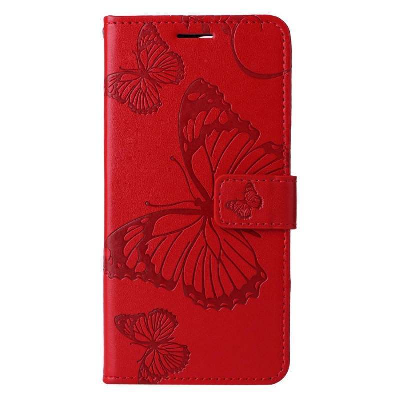 Housse Xiaomi Redmi Note 13 4G Papillons Géants à Lanière