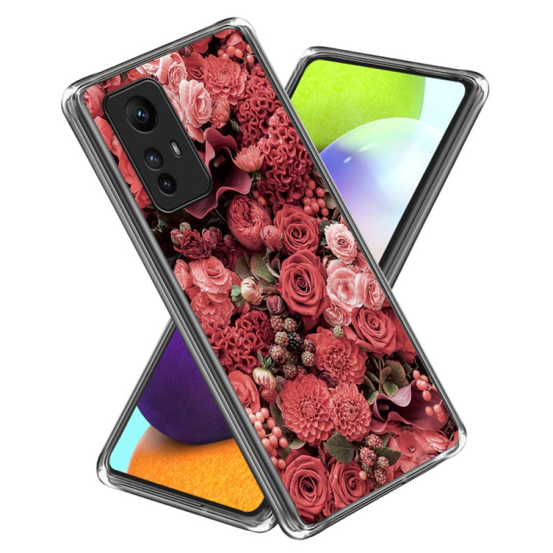 Coque Xiaomi Redmi Note 12S Fleurs Rouges