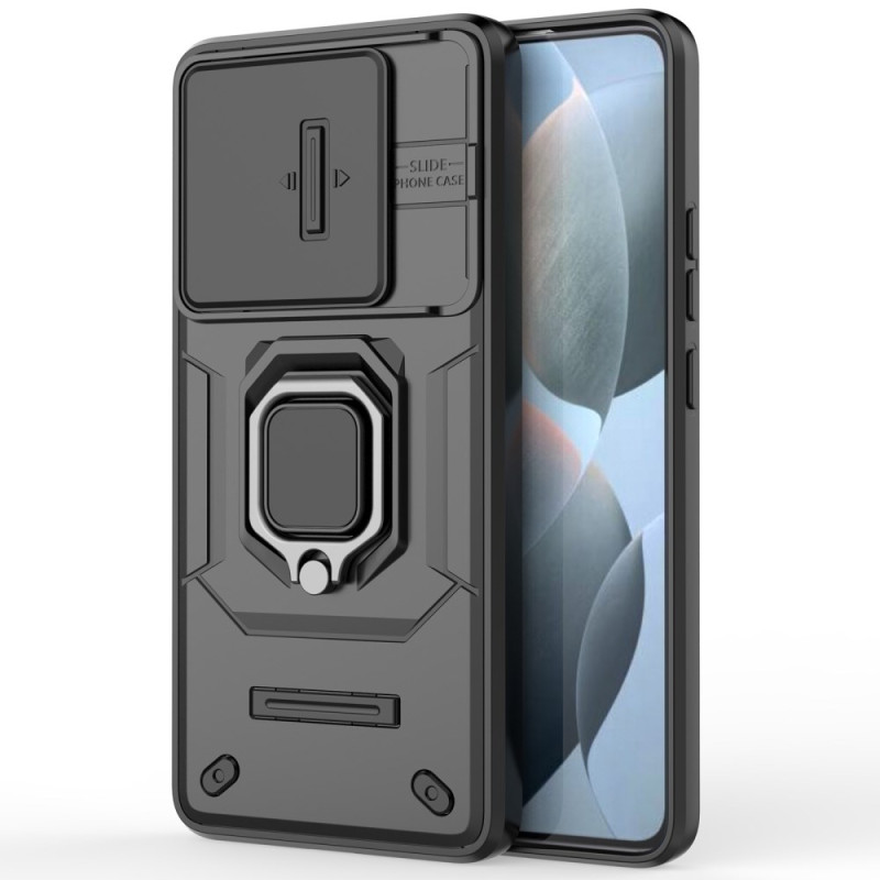 Coque Poco X6 Pro 5G Ring Résistante avec Protecteur Objectif Coulissant