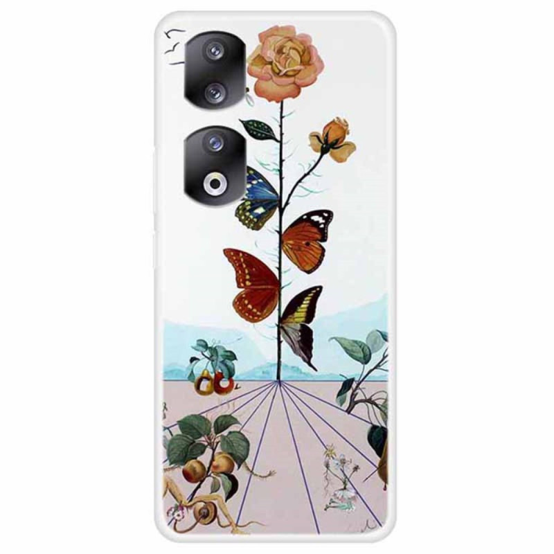 Coque Honor 90 Fleurs et Papillons