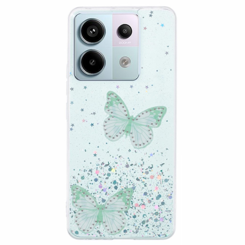 Coque Xiaomi Redmi Note 13 Pro 5G / Poco X6 5G Paillettes Papillons