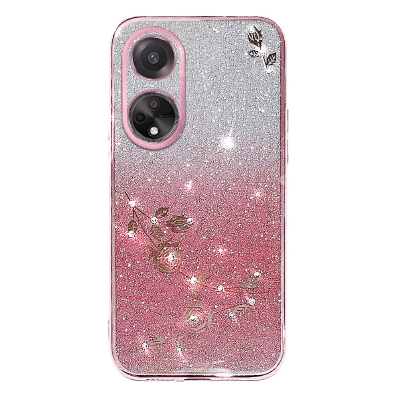 Coque Oppo A58 Fleurs et Strass KADEM