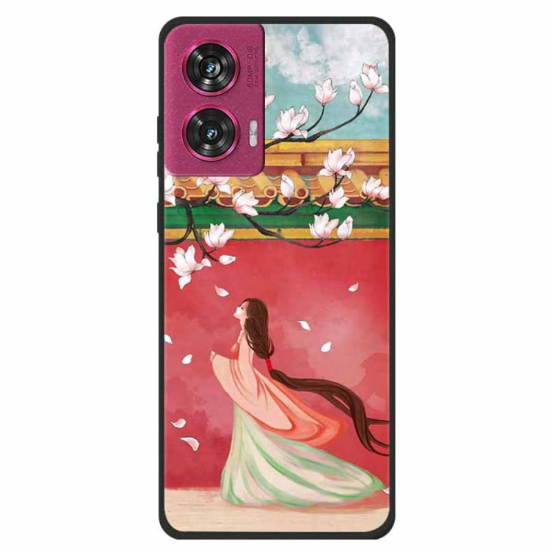 Coque Motorola Edge 50 Fusion Femme Fleur de Pêcher