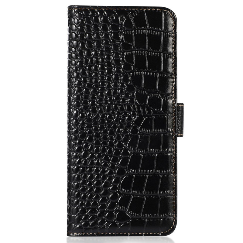 Housse iPhone 16 Pro Cuir Texture Crocodile