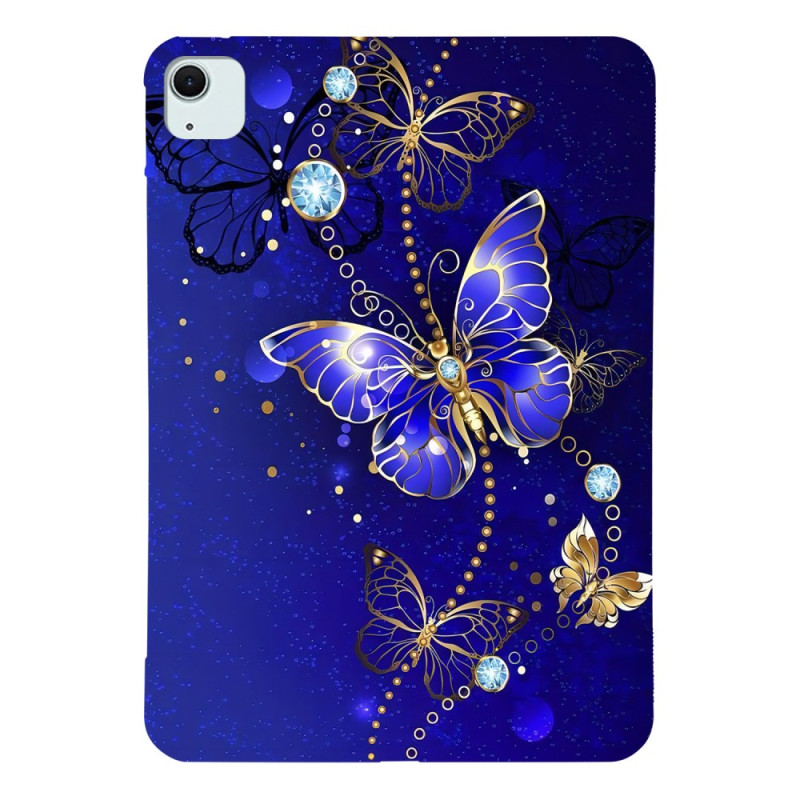 Coque iPad Air 11 (2025) (2024) Papillon Bleu et Or