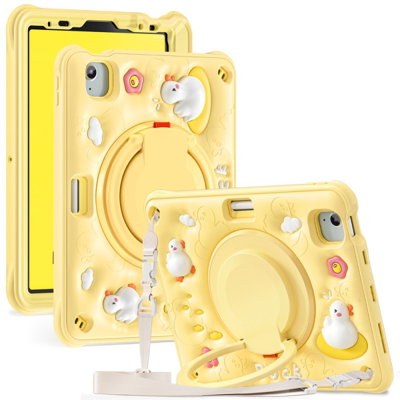 Coque iPad Air 11 (2024) (2025)/Air (2022) (2020)/ Pro 11 Kids Oiseau avec Bandoulière et support