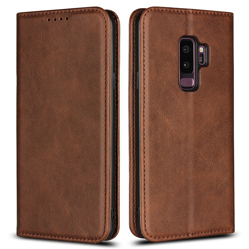 Flip Cover Samsung Galaxy S9 Plus Simili Cuir Coutures Flip Cover Samsung Galaxy S9 Plus Simili Cuir Coutures