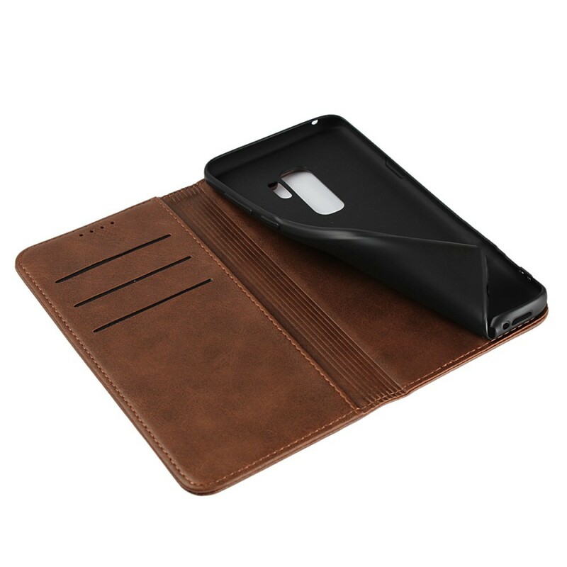 Flip Cover Samsung Galaxy S9 Plus Simili Cuir Coutures Flip Cover Samsung Galaxy S9 Plus Simili Cuir Coutures