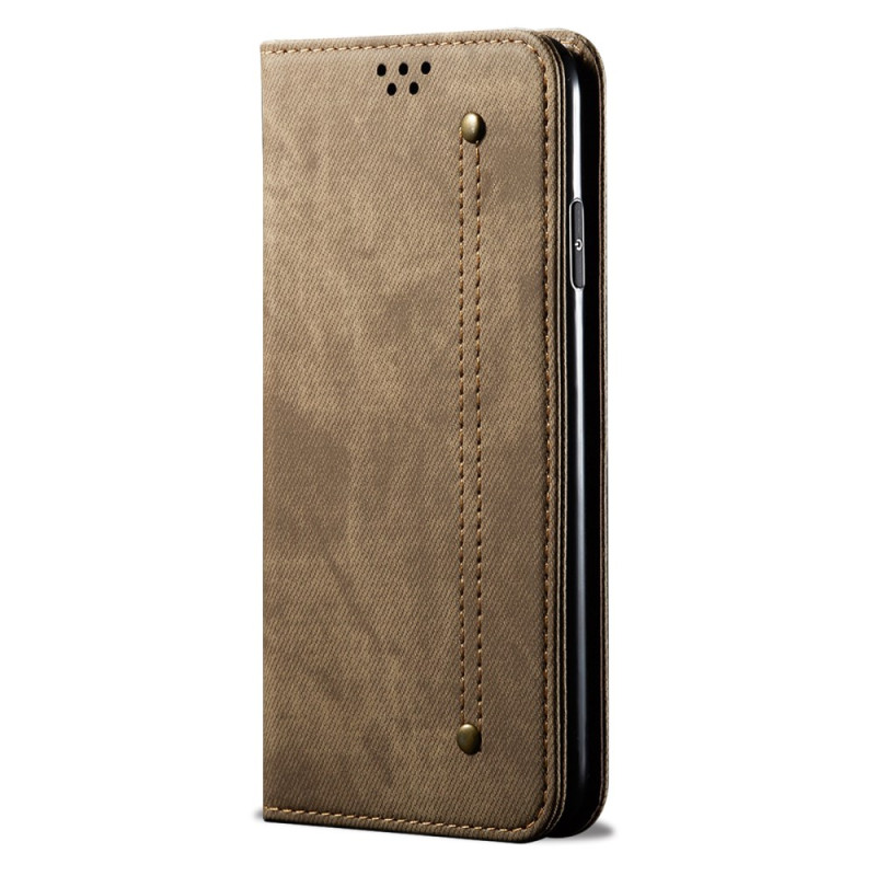 Flip Cover Motorola Edge 60 Neo / 50 Neo Tissu Jeans