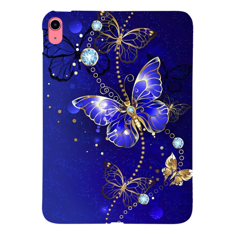 Coque iPad  (2025) / 10.9 (2022) Papillons Bleu et Or