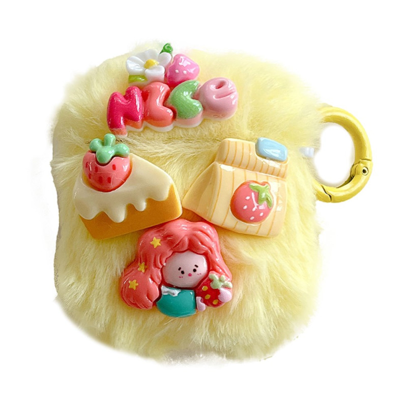 Coque AirPods 2 / 1 Peluche Jaune