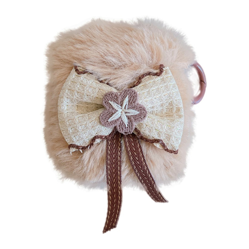Coque AirPods 2 / 1  Peluche avec Nœud Papillon Décoratif