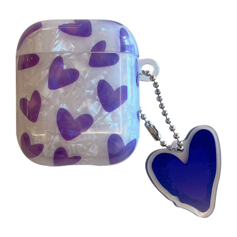 Coque AirPods 2 / 1 Coeurs et Pendentif