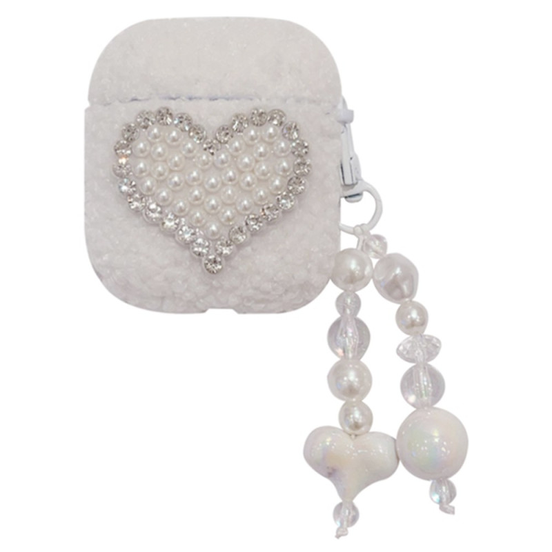 Coque AirPods 2 / 1 Coeur Argenté avec Pendentif