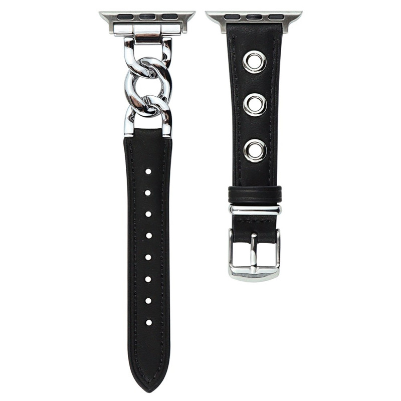 Bracelet Apple Watch Series 46mm à 42mm / SE / Ultra 49mm Duo Cuir et Métal