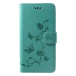 Housse Huawei P Smart Plus Papillons Et Fleurs À Lanière