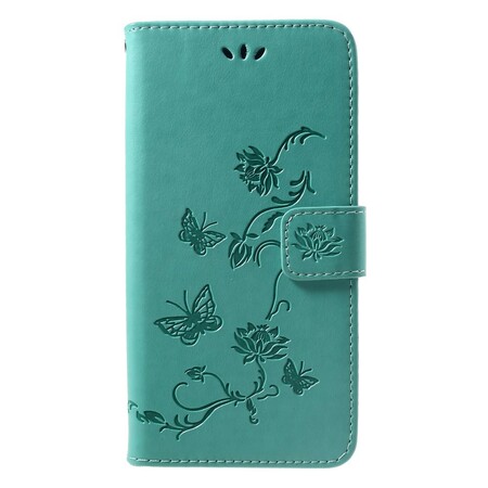 Housse Huawei P Smart Plus Papillons Et Fleurs À Lanière
