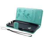 Housse Huawei P Smart Plus Papillons Et Fleurs À Lanière