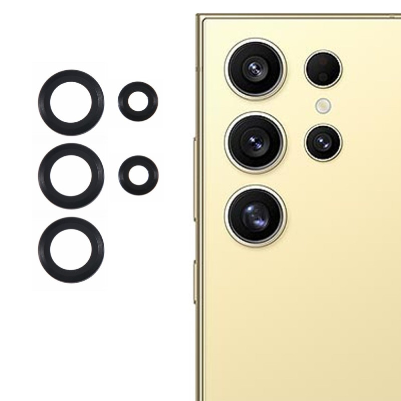 Lentilles de Protection pour Objectifs Samsung Galaxy S25 Ultra 5G Métal Électroplaqué et Verre Trempé