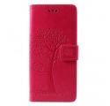 Housse Samsung Galaxy A9 Arbre et Hiboux à Lanière