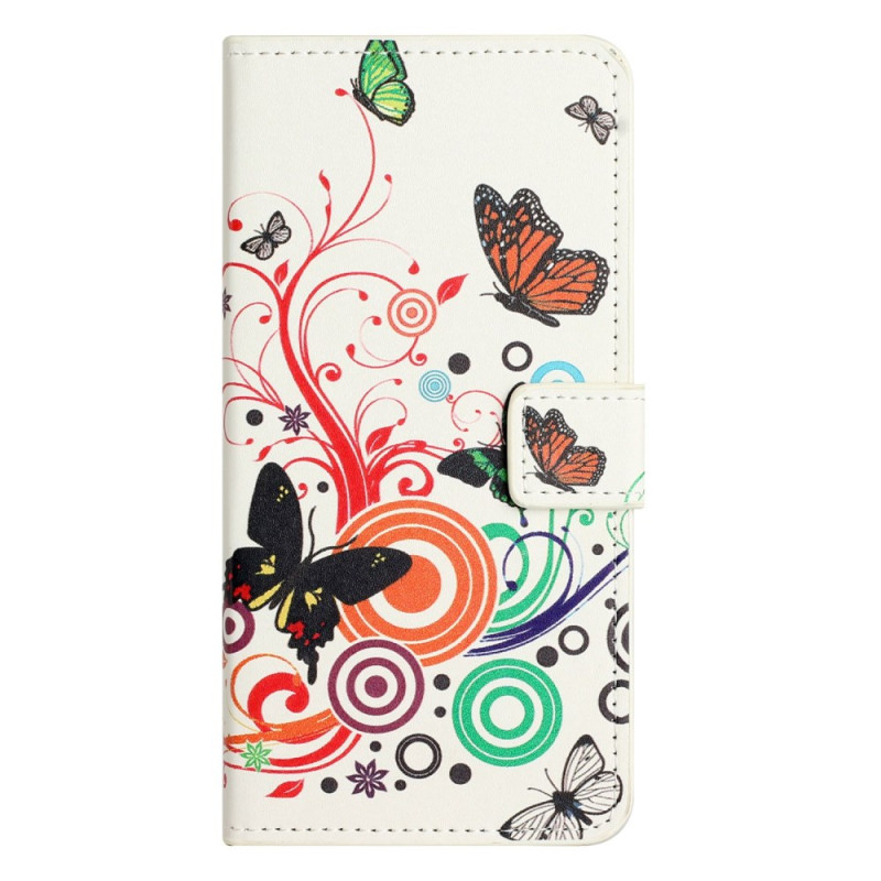 Housse Moto G05 / E15 Papillons sur Fond Blanc