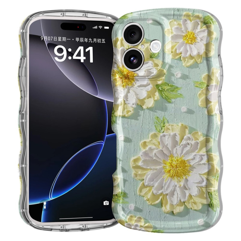 Coque iPhone 16 Silicone Design Floral